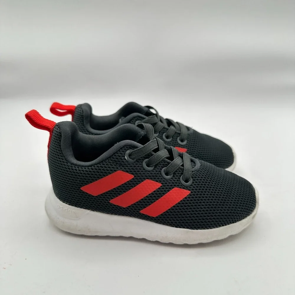 Adidas Sneakers Shoes Kids Toddler Size 6K Black‎ Red Mesh Casual Back To School